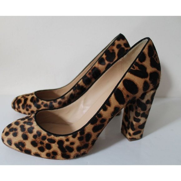 JCrew Collection Etta Calf Hair Pumps Size US 9.5 Hazelnut Leopard - Picture 5 of 10